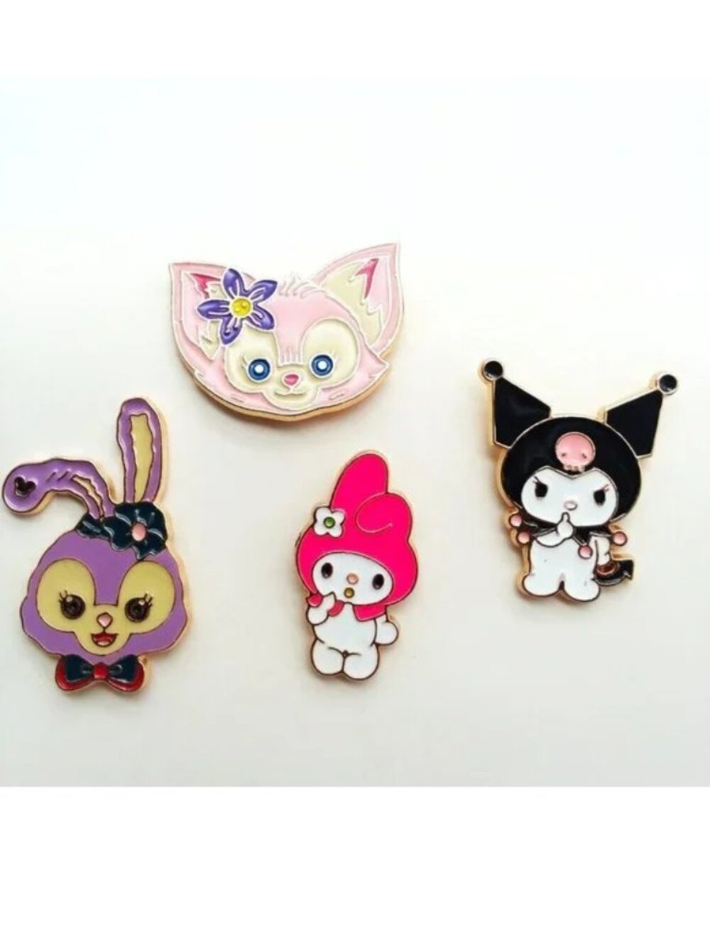 Pins Enamel Hello Kitty Friend Kuromi 4pc Scene Rave Emo Fox Bunny Melody